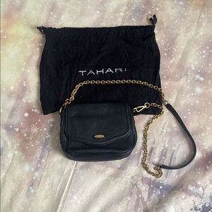 Tahari Black and Gold black Crossbody Bag